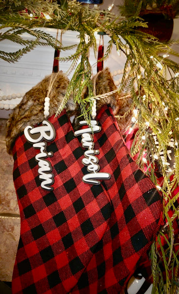 Dual-Layered Stocking Labels, Personalized Name Tags, Stocking Tags,Name Tags, Christmas Name Tags, Holiday Gift Tags, Birthday Name Tags